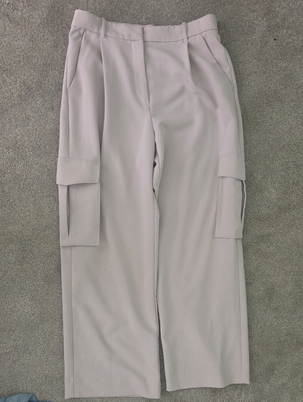 Abercrombie & Fitch Wide-Leg Cargo Pants in Soft Mauve
